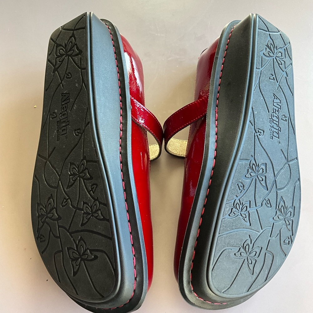 Alegria leather slip on Mary Jane’s-Faye CHERRY BOMB